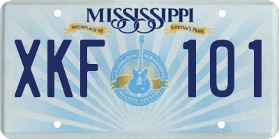 MS license plate XKF101