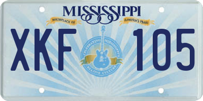 MS license plate XKF105