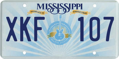 MS license plate XKF107