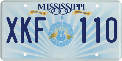 MS license plate XKF110