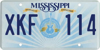 MS license plate XKF114