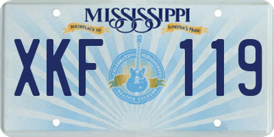 MS license plate XKF119