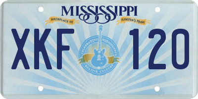MS license plate XKF120