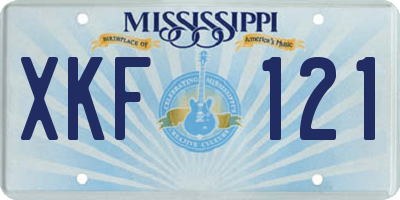 MS license plate XKF121