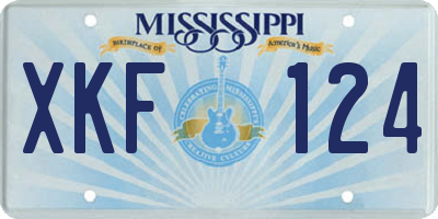 MS license plate XKF124