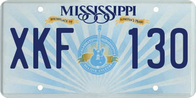 MS license plate XKF130