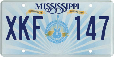 MS license plate XKF147