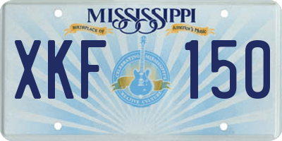 MS license plate XKF150