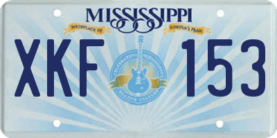 MS license plate XKF153
