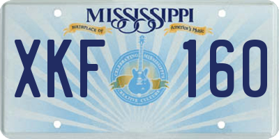 MS license plate XKF160