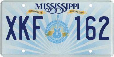 MS license plate XKF162