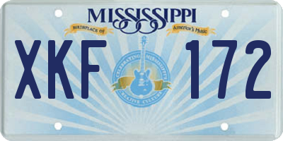 MS license plate XKF172