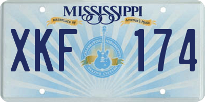 MS license plate XKF174