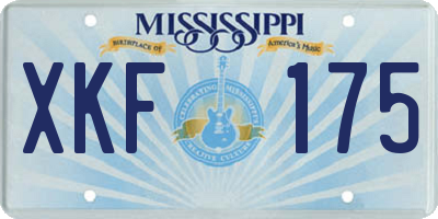 MS license plate XKF175