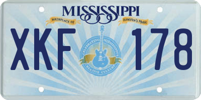 MS license plate XKF178