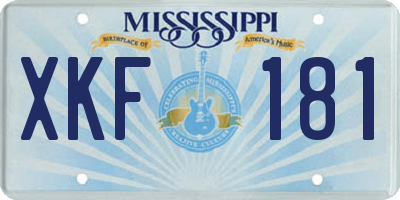 MS license plate XKF181