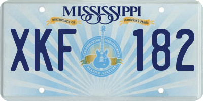 MS license plate XKF182