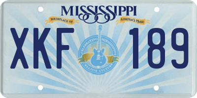 MS license plate XKF189