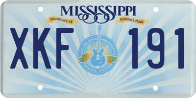 MS license plate XKF191