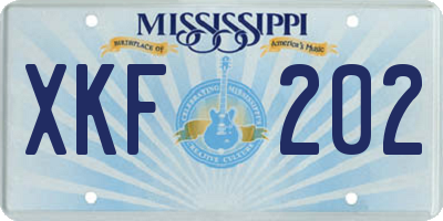 MS license plate XKF202