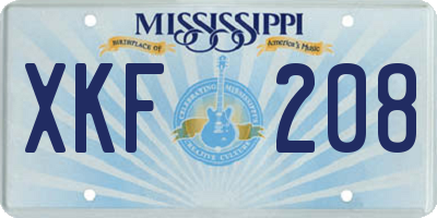 MS license plate XKF208