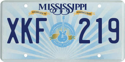 MS license plate XKF219