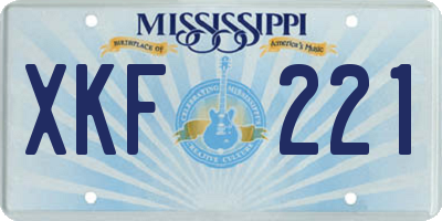 MS license plate XKF221