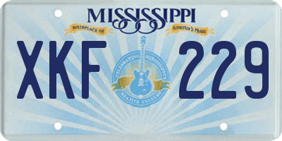 MS license plate XKF229