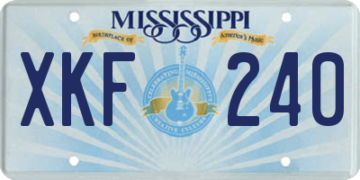 MS license plate XKF240