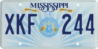 MS license plate XKF244