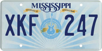 MS license plate XKF247