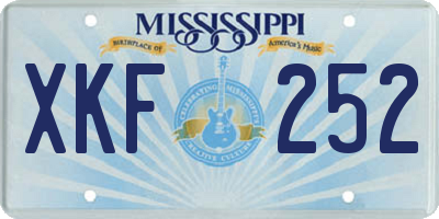 MS license plate XKF252