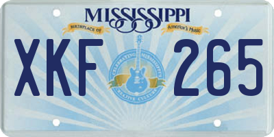 MS license plate XKF265