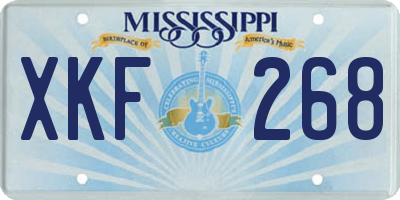 MS license plate XKF268