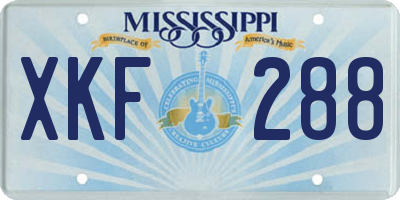 MS license plate XKF288