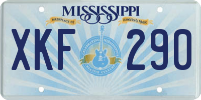 MS license plate XKF290