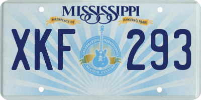 MS license plate XKF293
