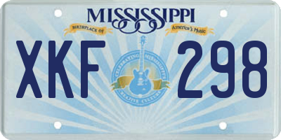 MS license plate XKF298
