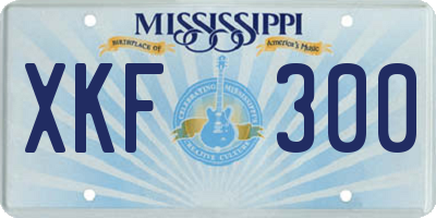 MS license plate XKF300