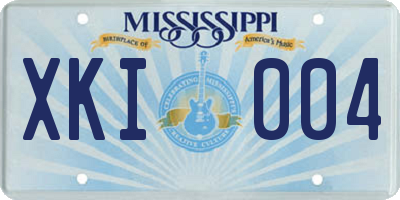 MS license plate XKI004