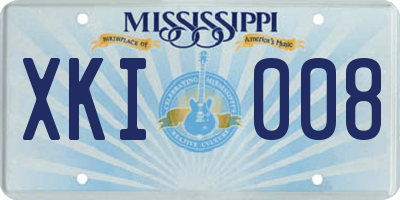 MS license plate XKI008