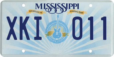 MS license plate XKI011