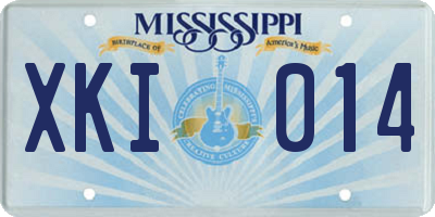 MS license plate XKI014