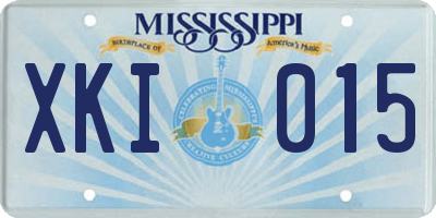 MS license plate XKI015