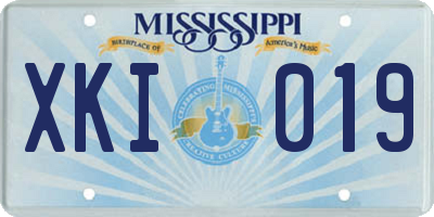 MS license plate XKI019