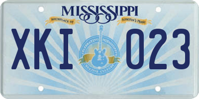 MS license plate XKI023
