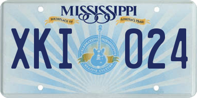 MS license plate XKI024