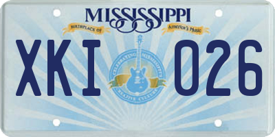 MS license plate XKI026
