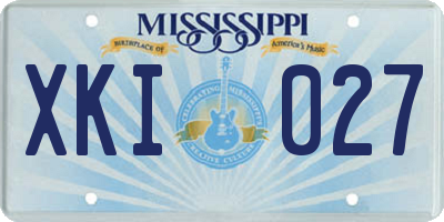 MS license plate XKI027