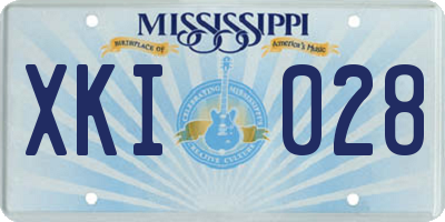 MS license plate XKI028